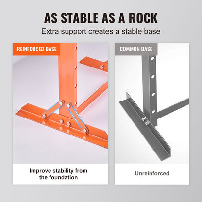 Hydraulisk, 12 tons H-ramsgolv, stansplattor, justerbar arbetsbordshöjd för bockning eller rätning av metall, garage eller verkstadspress, orange