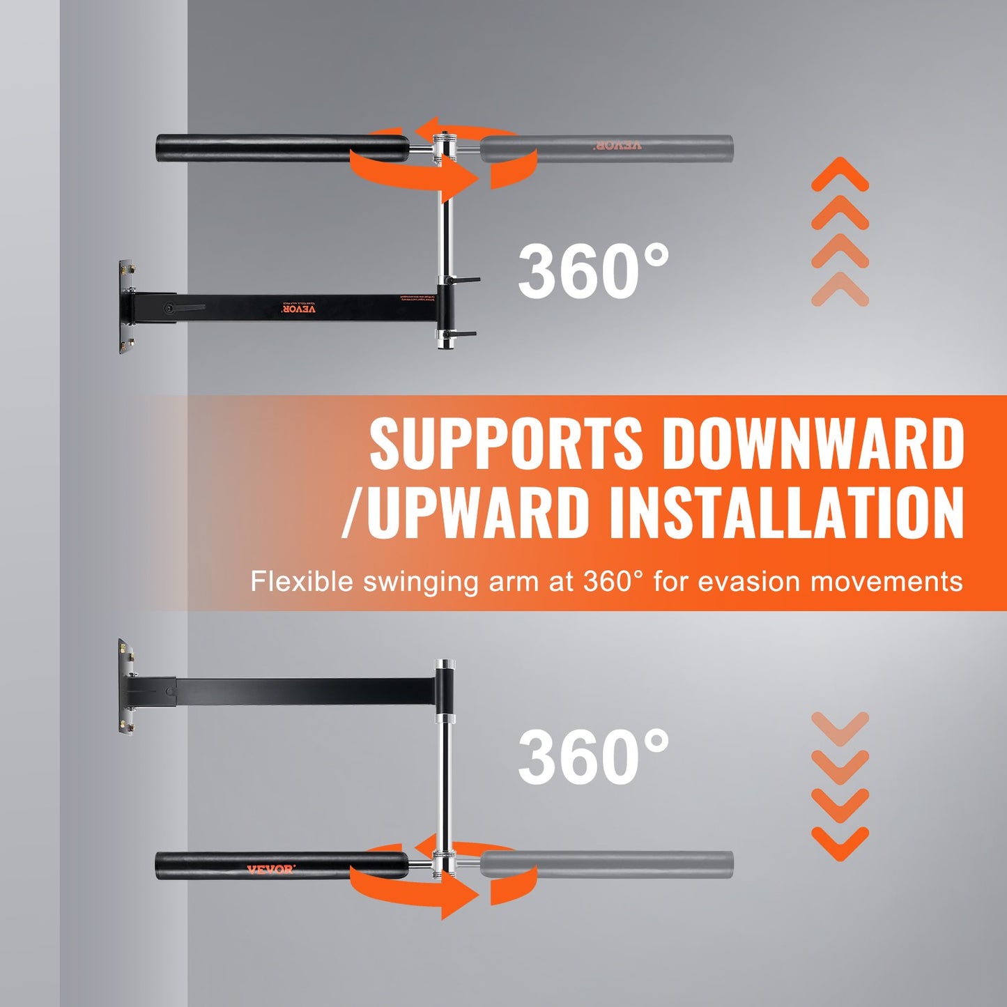 Väggmonterad spinningstång för boxning, justerbar spinningstång för boxning, hastighetstränare för boxning med handskar, svart reflexboxningsstång, boxningsträningsutrustning för kickboxning, MMA, stresslindring, fitness