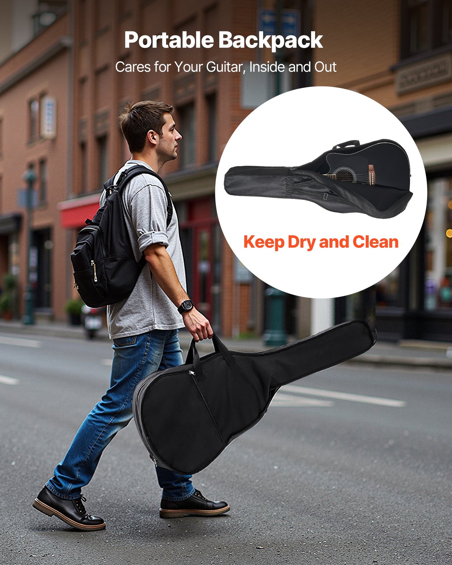 1041 mm (41 tum) Cutway akustisk gitarr nybörjarpaket med gigbag för vuxna, svart