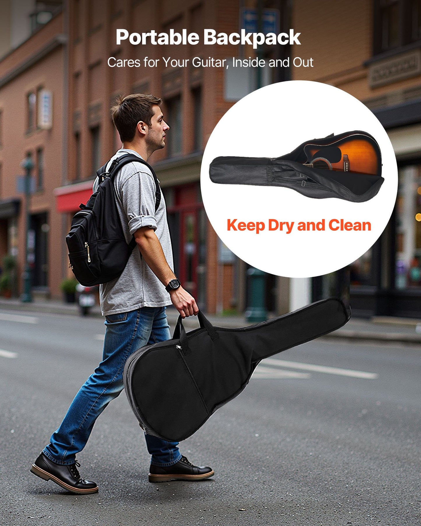 104.,4 mm (41 inch) Cutway Acoustic Guitar Beginner Bundle Gig Bag for Adult Sunburst