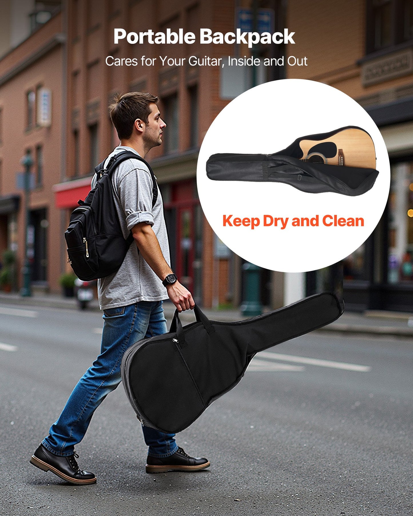 1041,4 mm (41 tum) Cutway akustisk gitarr naturfärgad gigbag för nybörjare, vuxen
