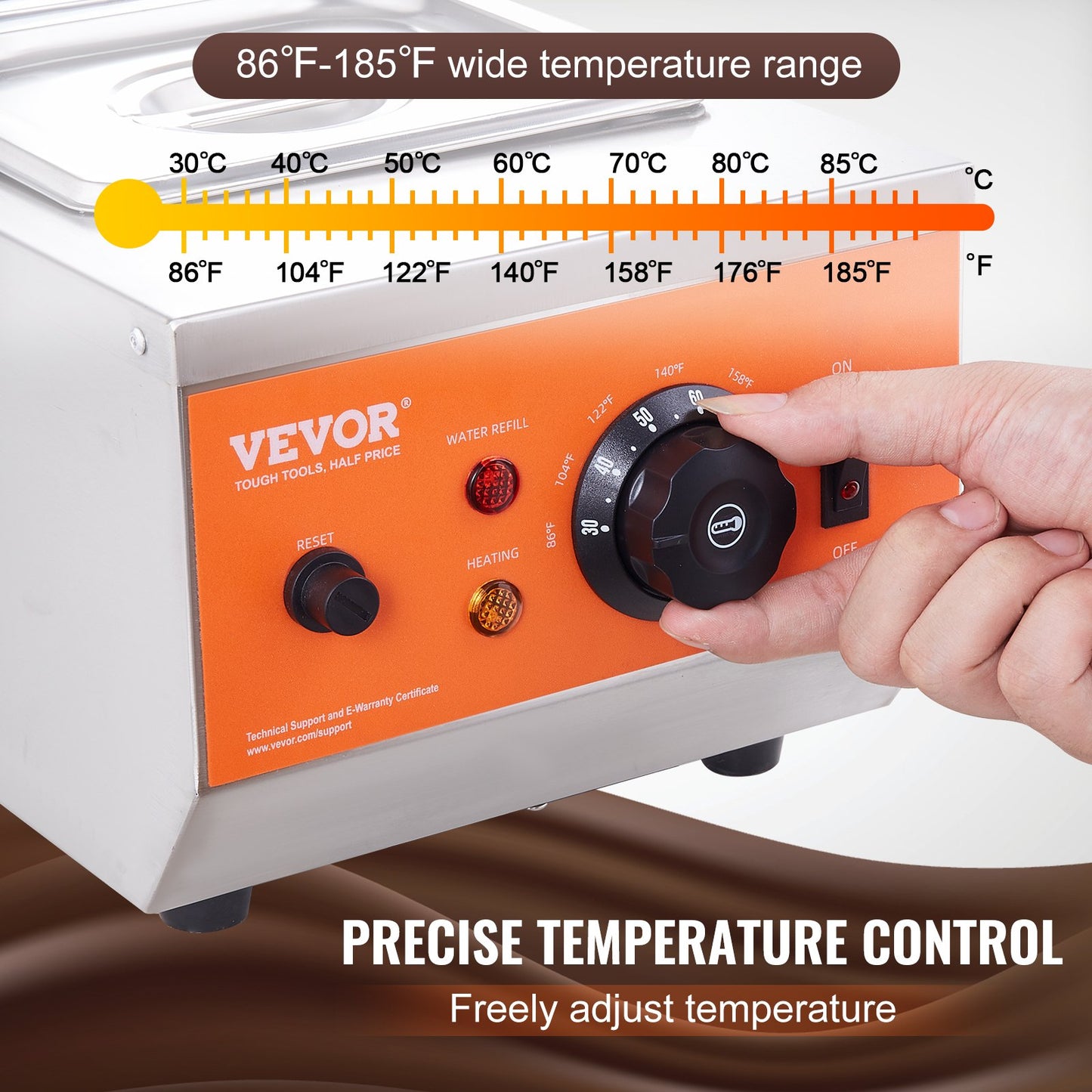 Chocolate Tempering Machine Chocolate Melting Pot 4.1 kg 2 Tanks
