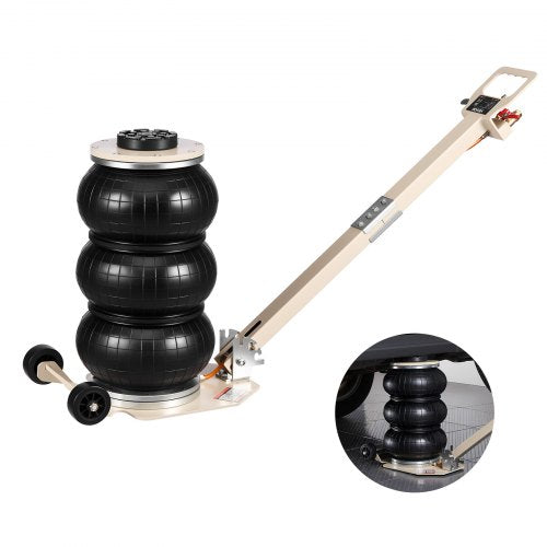 Air Jack, 3 Ton Triple Bag Air Jack, Airbag with Six Steel Pipes, Lift Up to 450 mm, 1-6 s Fast Lifting Pneumatic with Adjustable Long Handle & Rubber Pad for Cars, SUVs, Pickup Trucks Repair