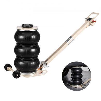 Air Jack, 3 Ton Triple Bag Air Jack, Airbag with Six Steel Pipes, Lift Up to 450 mm, 1-6 s Fast Lifting Pneumatic with Adjustable Long Handle & Rubber Pad for Cars, SUVs, Pickup Trucks Repair