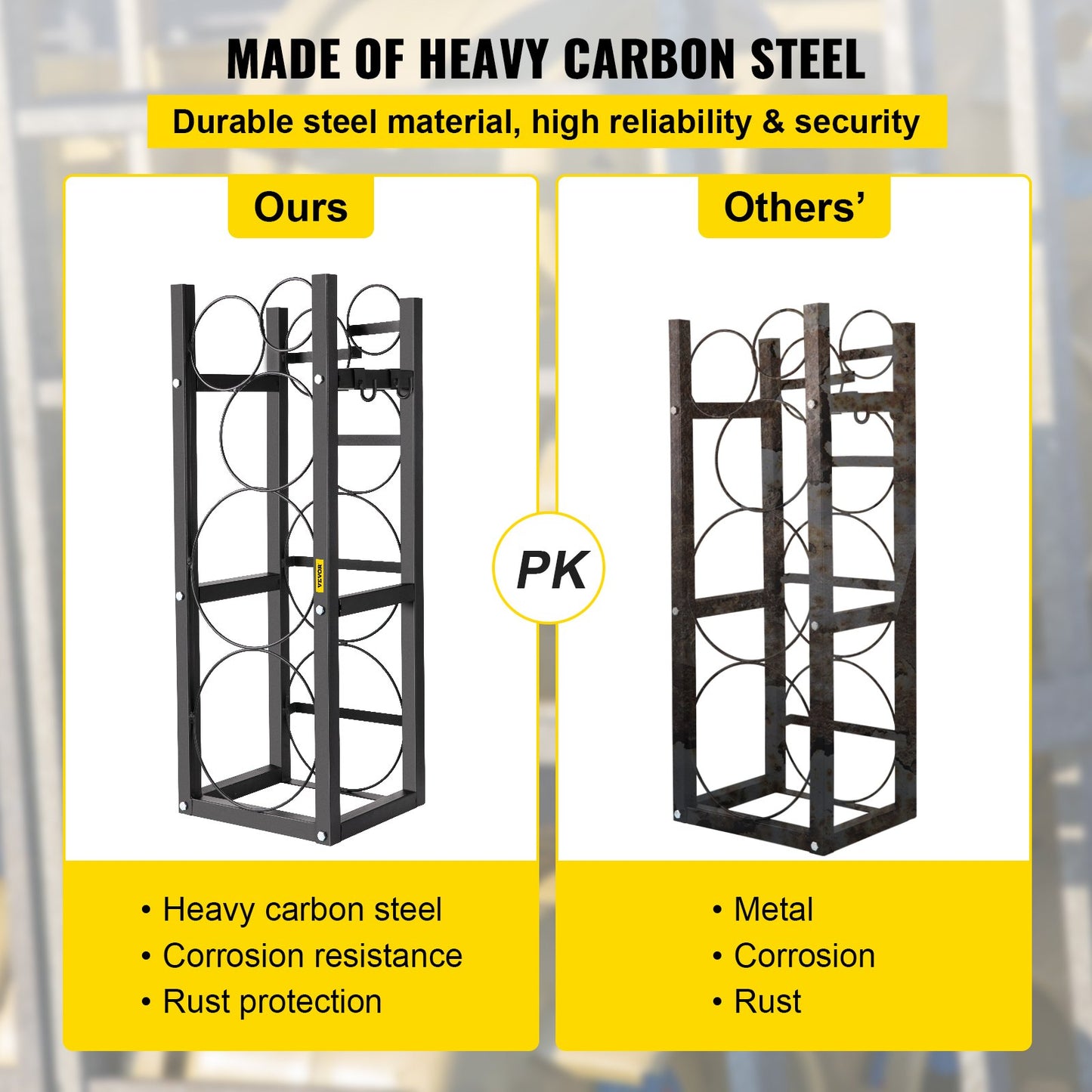 Refrigerant Tank Rack with 2x30lb and Other 3 Saving Space Cylinder Tank Rack 35x13x14-inch Refrigerant Cylinder Rack Gas Cylinder Racks and Holders for Gas Oxygen Nitrogen Storage