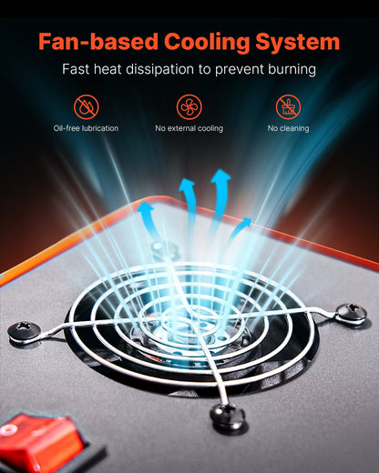 PCP-luftkompressor, 4500PSI/30Mpa bärbar PCP-luftgevärskompressor med inbyggd omvandlare och fläktkylsystem, DC12V/AC230V manuellt stoppluftgevärs-, paintball- och dykflaskkompressorpump