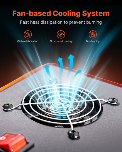 PCP-luftkompressor, 4500PSI/30Mpa PCP-luftgevärskompressor med inbyggd omvandlare och fläktkylsystem, automatisk stopp DC12V/AC230V bärbar paintballtankkompressor för luftgevär, dykflaska