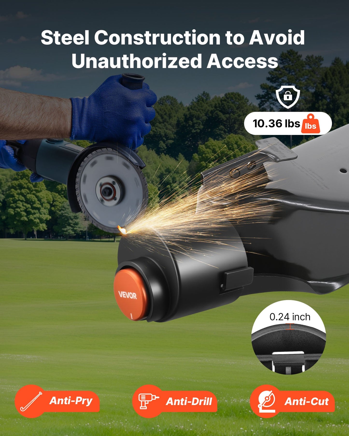 Släpvagnslås, passar 58,6 mm luftströmskopplingar, kraftigt dragkrokslås med 3 nycklar säkrar säkerhetskedjor, rostbeständigt, stöldskyddande släpvagnslås för husbil, släpvagn och båt