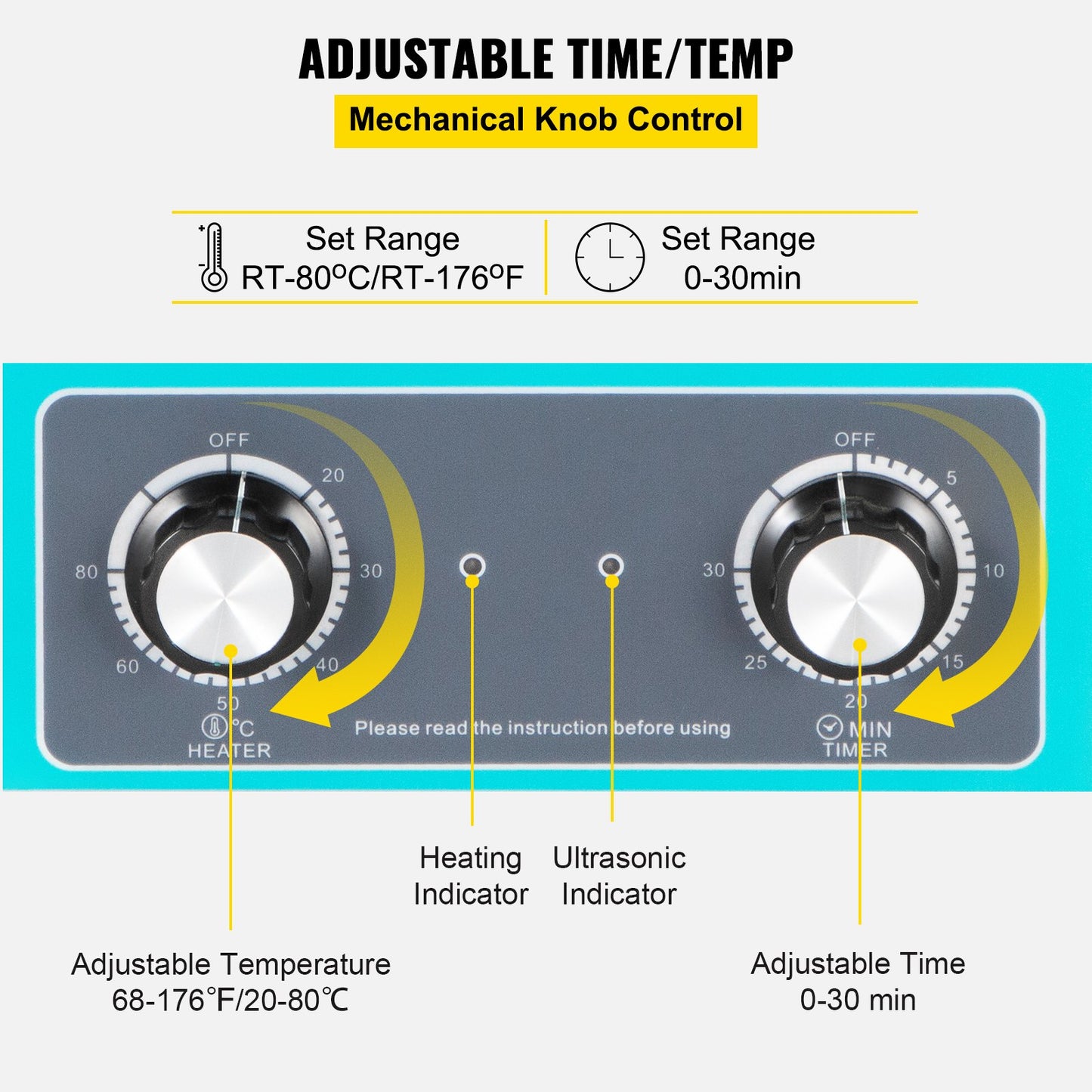Ultraljudsrengöring för vinylskivor 6L 40kHz Ultraljudsrengöringsmaskin för vinyl Vredkontroll Ultraljudsrengöring för skivor 8 skivor Sonic-rengöring för vinyl Rostfri tank med mekanisk värmare och tid