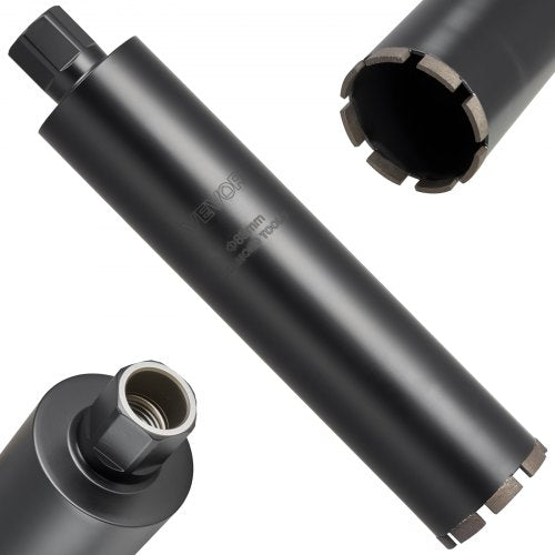 Core Drill Bit, 89 mm Diameter, 356 mm Drilling Depth, 1-1/4 in-7 Internal Thread, High-Precision Welding Technology, Wet Diamond Core Bit for Reinforced Concrete, Red Bricks, and Masonry