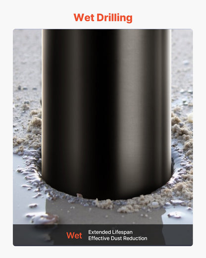 Core Drill Bit, 38 mm Diameter, 356 mm Drilling Depth, 1-1/4 in-7 Internal Thread, High-Precision Welding Technology, Wet Diamond Core Bit for Reinforced Concrete, Red Bricks, and Masonry