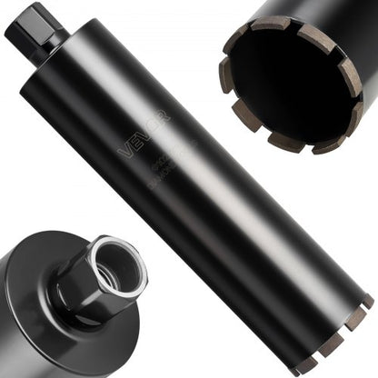 Core Drill Bit, 102 mm Diameter, 356 mm Drilling Depth, 1-1/4 in-7 Internal Thread, High-Precision Welding Technology, Wet Diamond Core Bit for Reinforced Concrete, Red Bricks, and Masonry