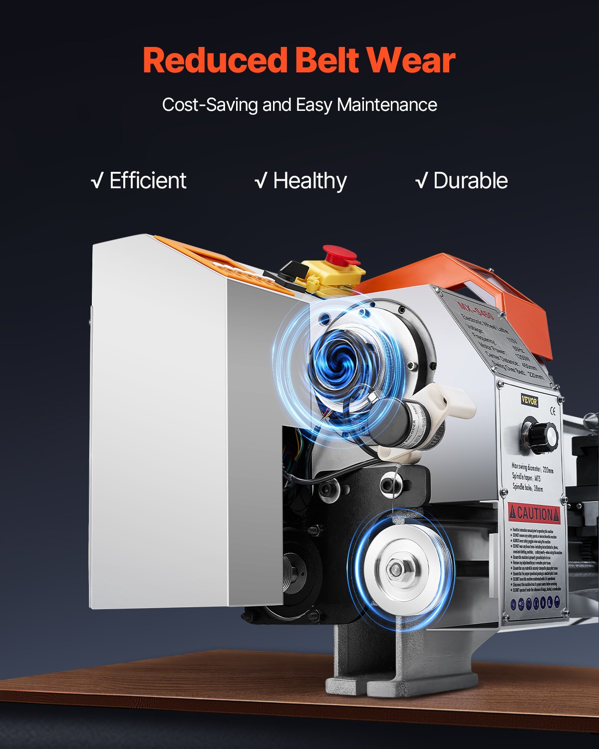 Metallsvarv, 220 x 450 mm (8,7 x 18 tum), precisionsbänksvarv för metall, automatisk matning, 0-2500 varv/min variabel hastighet, 1250 W borstlös motor, för bearbetning av precisionsdelar mjuka metaller träplast