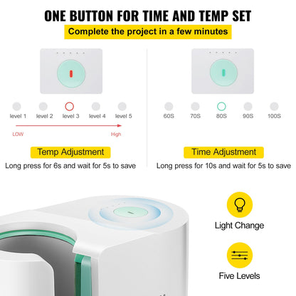 Mug Press Machine, Automatic Mug Heat Press 311.84-425.2 g, Cup Transfer Sublimation Portable Coffee Presser with One-touch Button, Pro Easy Mug Press Machine DIY Printing as Family Friends Presents