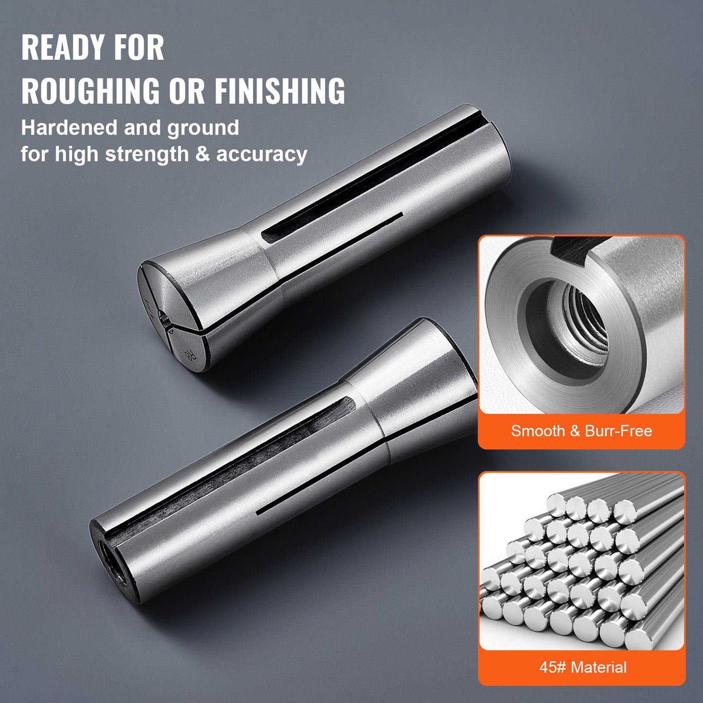13 delar Precision R8 hylssats, 1/8" - 7/8", 45# fräshylsechuck 0,0012"/30μm TIR med 13 märkta förvaringslådor, för fräsmaskiner, borrpressar, uppborrningsmaskiner, fleroperationscenter