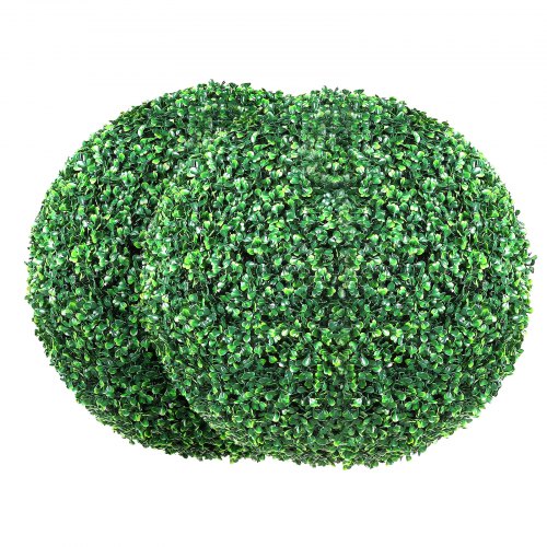 Konstgjorda topiarier buxbom, 40 cm höga (2 stycken), bollformade konstgjorda topiarier, året runt gröna buxbom, dekorativa bollar för trädgård, balkong, trädgård, bröllop och heminredning