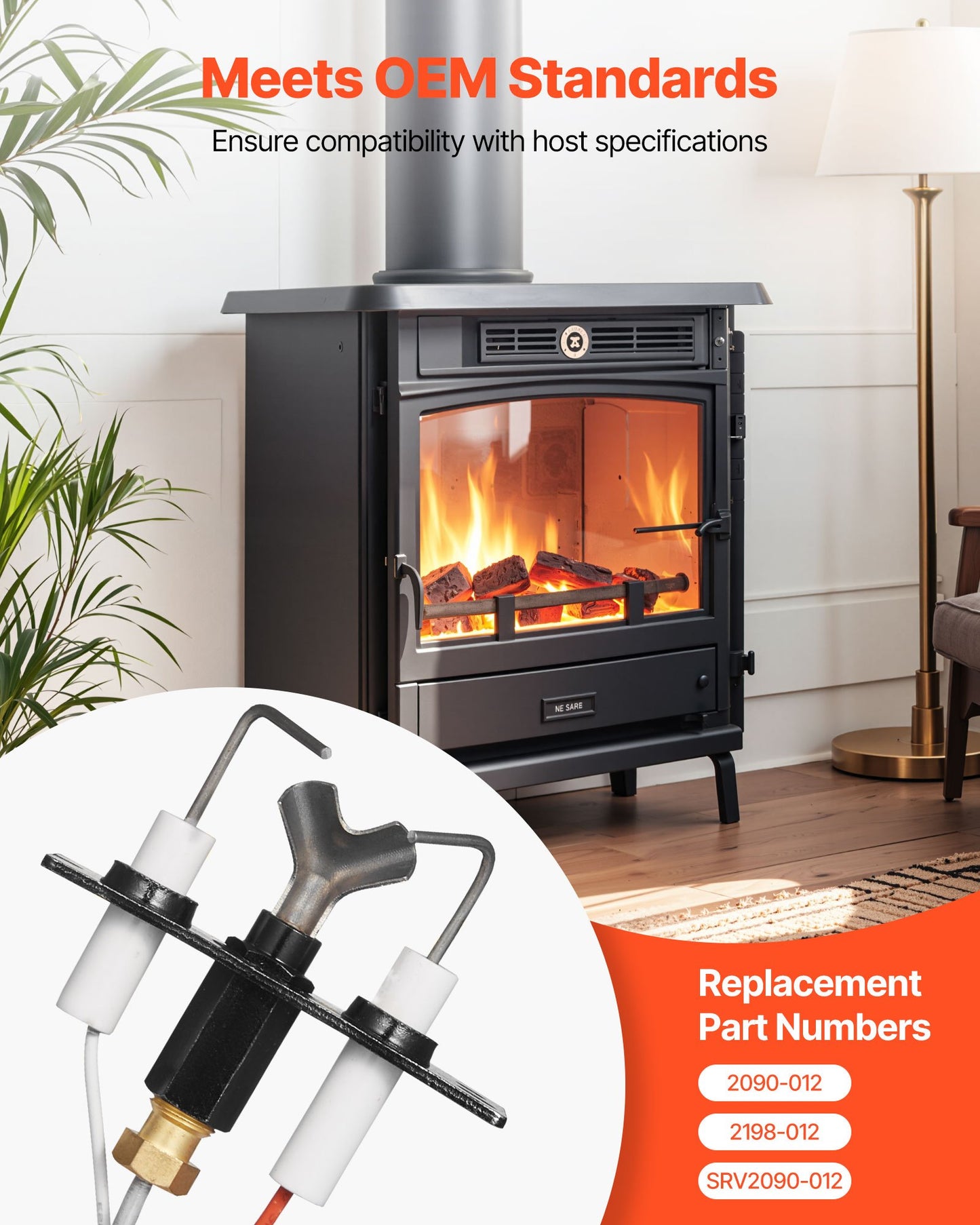 Gaspilotenhet, OE 2090-012, 2198-012, SRV2090-012 Gaspilotenhet för eldstad, Byte av naturgaständning, Montera värmeelement, Heat &amp; Glo, Quadra-Fire, Outdoor Lifestyles, Majestic