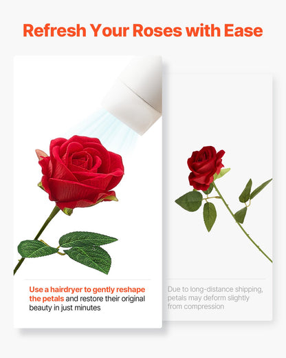 Konstgjorda blommor, 500 st. äkta röda skumrosor i bulk, konstgjorda röda brudbuketter med stjälkar för gör-det-själv-bröllopsbuketter, bordsdekorationer för hemmet, festbordsdekorationer