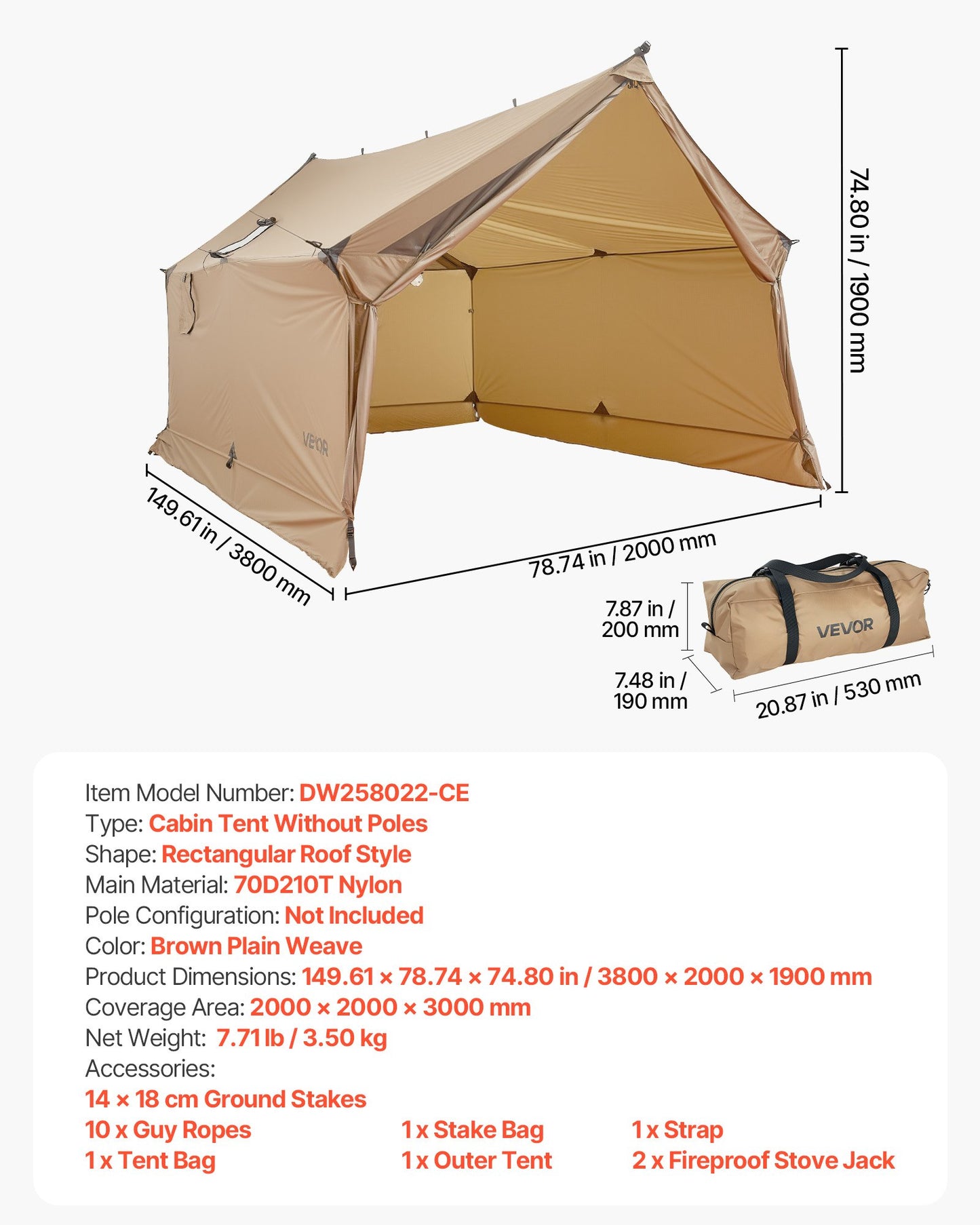 Campingtält, 2-personers stugtält med spisuttag, vattentäta vintertält med ventiler, lätta och bärbara 4-säsongers tält för vandring, fiske, jakt, ryggsäcksresor