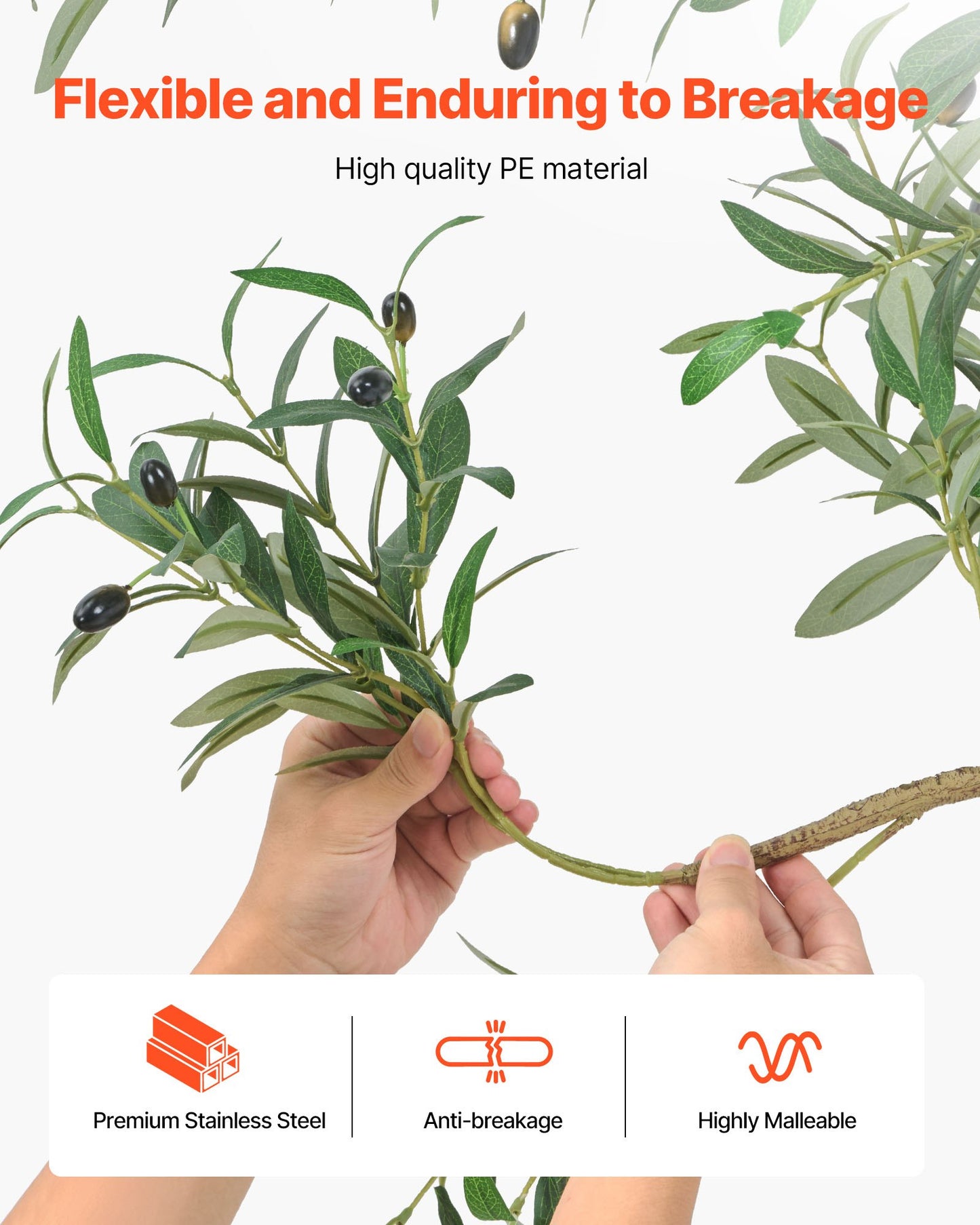 180 cm konstgjort olivträd med svart kruka, högt konstgjort träd med naturlig trästam och realistiska gröna blad och frukter, konstgjord inomhusväxt för hem, kontor, vardagsrum, hörndekor