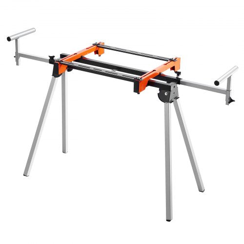 Miter Saw Stand, 300lbs Load Capacity Steel Collapsible Stand for Miter Saw with One-piece Mounting Brackets Clamps, Adjustable Height and Length, Portable Compact and Folding Miter Saw Stand