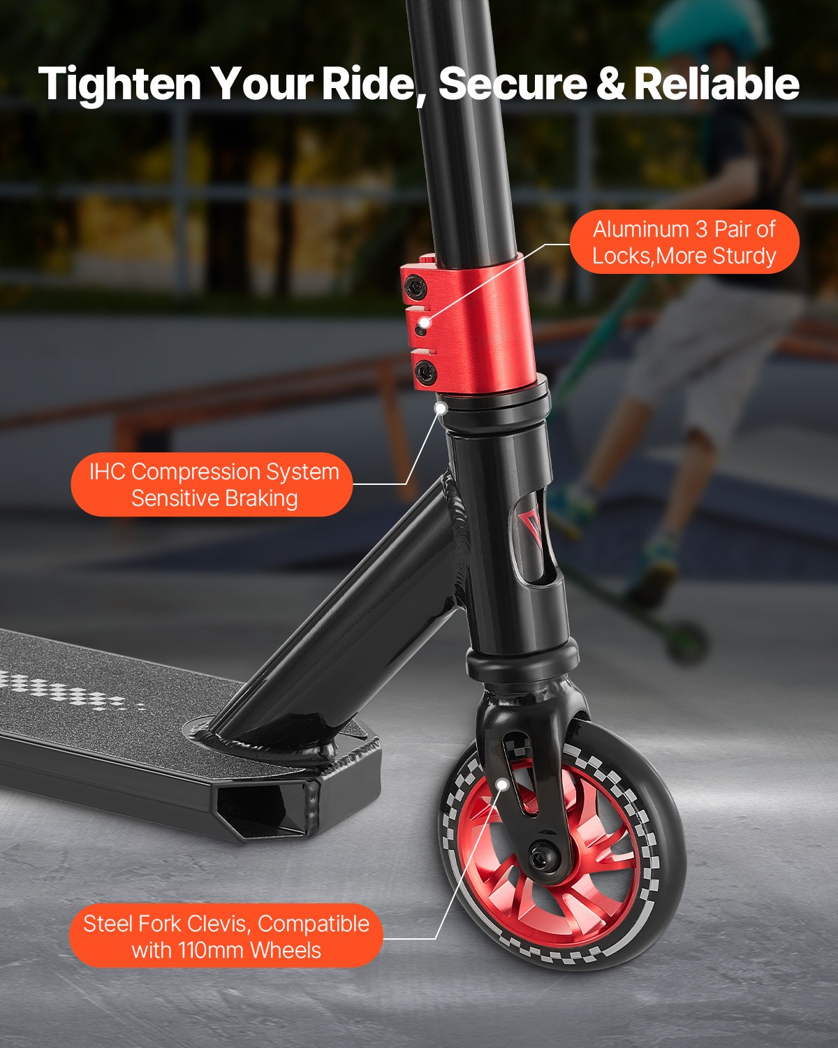 Trickscooter, kompletta professionella trickscooter för barn i åldrarna 11-13 år, tonåringar, vuxna, pojkar och flickor, freestyle street rider för mellannivåer och nybörjare, dubbelt lager lättviktigt aluminiumdäck