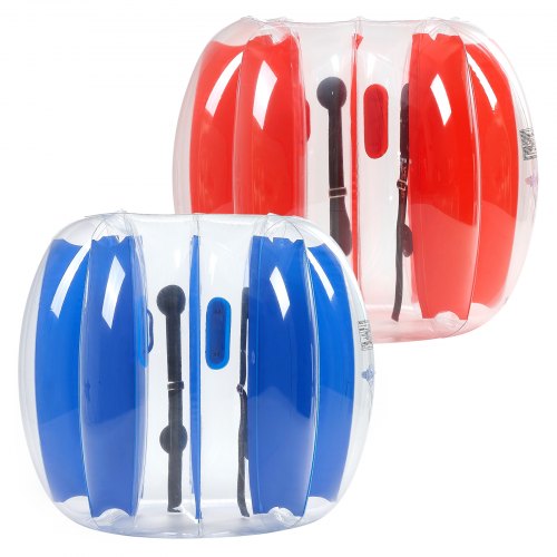 Uppblåsbara bumperbollar 2-pack, 4FT/1.2M Body Sumo-boll, hållbar tjock PVC-mänsklig hamster-bubbelknackare för utomhussporter, Bopper-leksak för trädgård, gårdspark, röd och blå