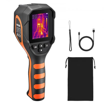 Värmekamera, 320 x 240 TISR superupplösning, värmekamera med 2MP visuell kamera, 256 x 192 IR-upplösning, 25 HZ uppdateringsfrekvens, -4°F till 1022°F, 4 bildlägen och 6 färgpaletter