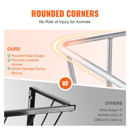 Höfoder för boskap, 74 liter stor kapacitet, kraftigt gethöställ i stål, 61 cm långt väggmonterat höställ för hästar, flersidigt foderställ för fårgårdar inomhus och utomhus