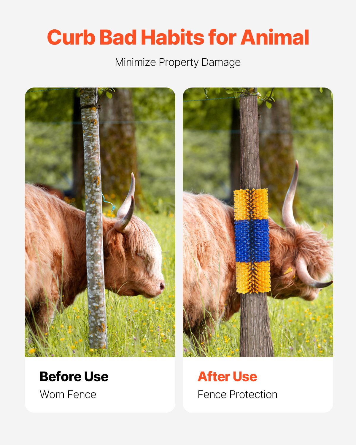 Klösborste för boskap, 3 st hästborste med 6 skruvar, 20 x 7,5 tum klösbräda för ko, för lindring av ryggklåda och rengöring, pälsvård och klösborste för häst, gris, nötkreatur