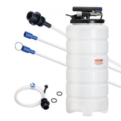 Vätskeutsug, 15 liter (4 gallon), pneumatisk/manuell oljeväxlare, vakuumvätskeutsug med oljesticka och sugslang, oljeutsugningspump för fordonsvätskor, vakuumevakuering