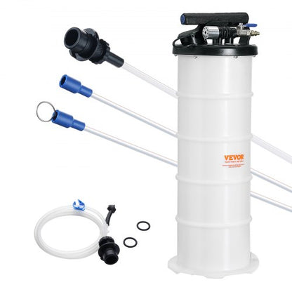 Vätskeutsug, 6,5 liter (1,74 gallon), pneumatisk/manuell oljeväxlare, vakuumvätskeutsug med oljesticka och sugslang, oljeutsugningspump för fordonsvätskor, vakuumevakuering