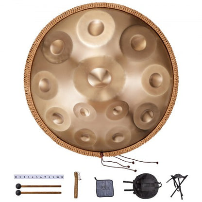 Handpantrumma 55,9 cm 12-toners d-moll handtrummainstrument med klubba