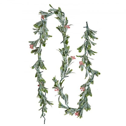 Julgirlang, 2011 mm realistisk grönska dekorerad med vinrankor, olivblad och bär, vintergröna konstgirlanger med ljusslinga för inomhus- och utomhusjuldekoration på mantelspis