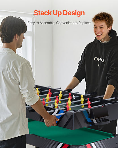 4-i-1 kombinationsspelbordsset, 48" airhockeybord, multikombinationsbord med airhockey, biljard, fotboll, pingis, pushers och puckar, sportarkadbord för familjens spelrum och kontor