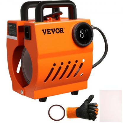 Muggvärmepress, mini-muggpress, gör-det-själv-sublimeringsämnen 311,8 g-425,2 g kaffemuggar, handhållen lättviktspress som julklapp, enkel press med tejp och handskar, tillbehör