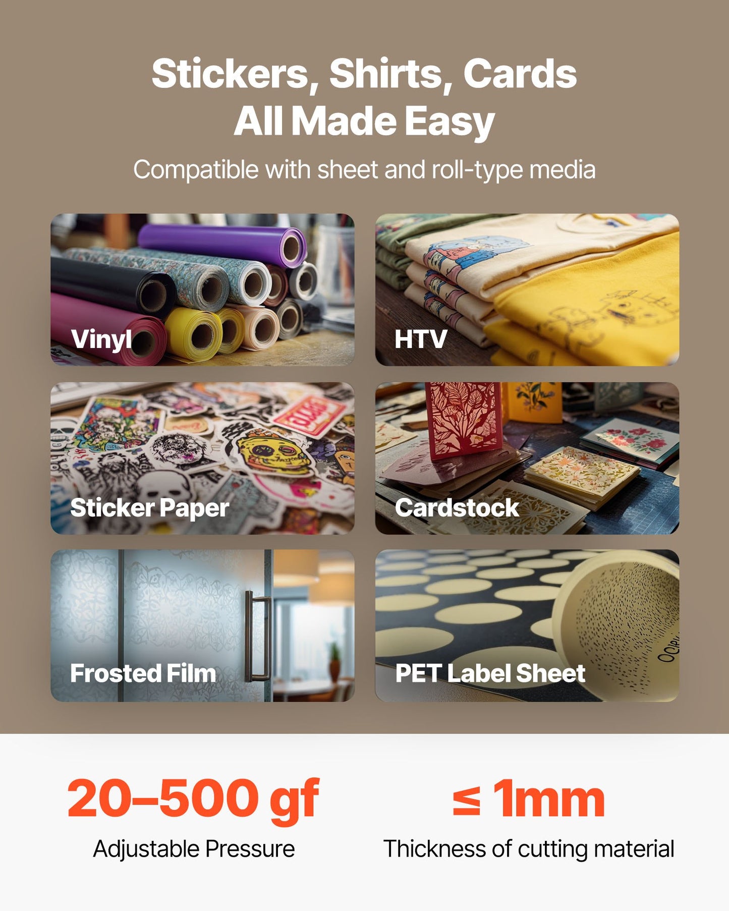 Vinylskärmaskin, 720 mm max matningsbredd, dubbla blad, justerbar kraft och hastighet, LED-display, vinylplotterskärare, skrivarpaket med klistermärkesark, transferfilm, Signmaster-programvara