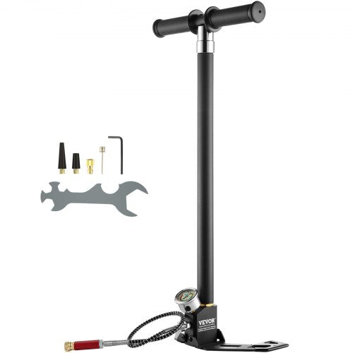 PCP handpump, 4 steg, 30 MPa 4500 PSI högtryckspump för PCP-luftgevär med olje- och fuktfiltertrycksmätare, rostfritt stål för luftgevär, dykflaska, paintballfyllning, däck