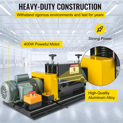 400W elektrisk avisoleringsmaskin, 1,5-38 mm bärbar automatisk avisoleringsmaskin, bänkmonterad avisoleringsmaskin för kabel med 10 blad för återvinning av kopparskrot