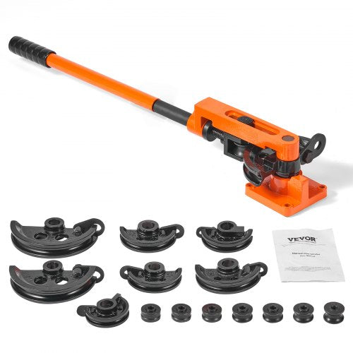 Rörbockare, 9,5 mm till 25,4 mm ytterdiameter manuell rörbockare med 7 böjningsverktyg, 180° koppar- och aluminiumrörbockningsverktyg för HVAC, luftkonditionering, kylskåp, bilreparation