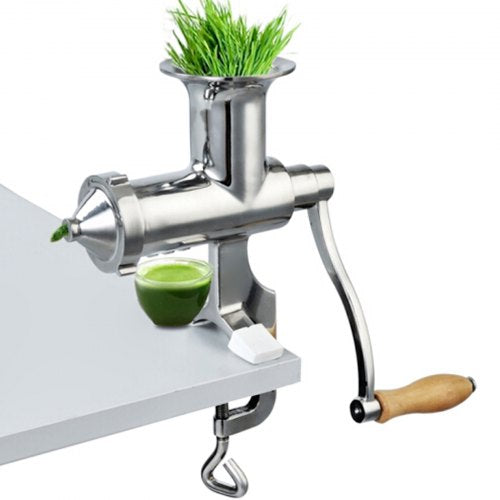 Manuell vetegräspress Bärbar manuell juicepress med 3 siktar Vetegräspress i rostfritt stål Pressmaskin för grönsaker Frukt Vetegräs