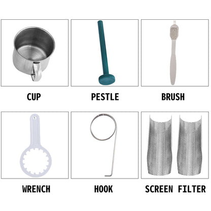 Manual Wheatgrass Juicer Extractor Portable Manual Juicer Extractor with 3 Sieves Stainless Steel Wheatgrass Extractor Squeezer Machine for Vegetables Fruits Wheatgrass