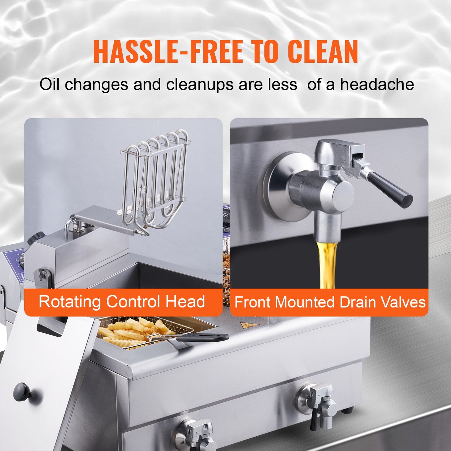 Kommersiell elektrisk fritös, bänkfritös med dubbla tankar, 6000W