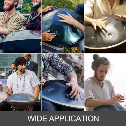 Brun harmonisk handpantrumma Handpan i d-moll 9 noter 22-tums stålhandtrumma med mjuk handpanväska Handpanhängtrumma, avancerad handpan i d-moll 9 noter stålhandtrumma + mjuk handpanväska (22" (56 cm), brun (d-moll) 9 noter (d3 A Bb CDEFGA)