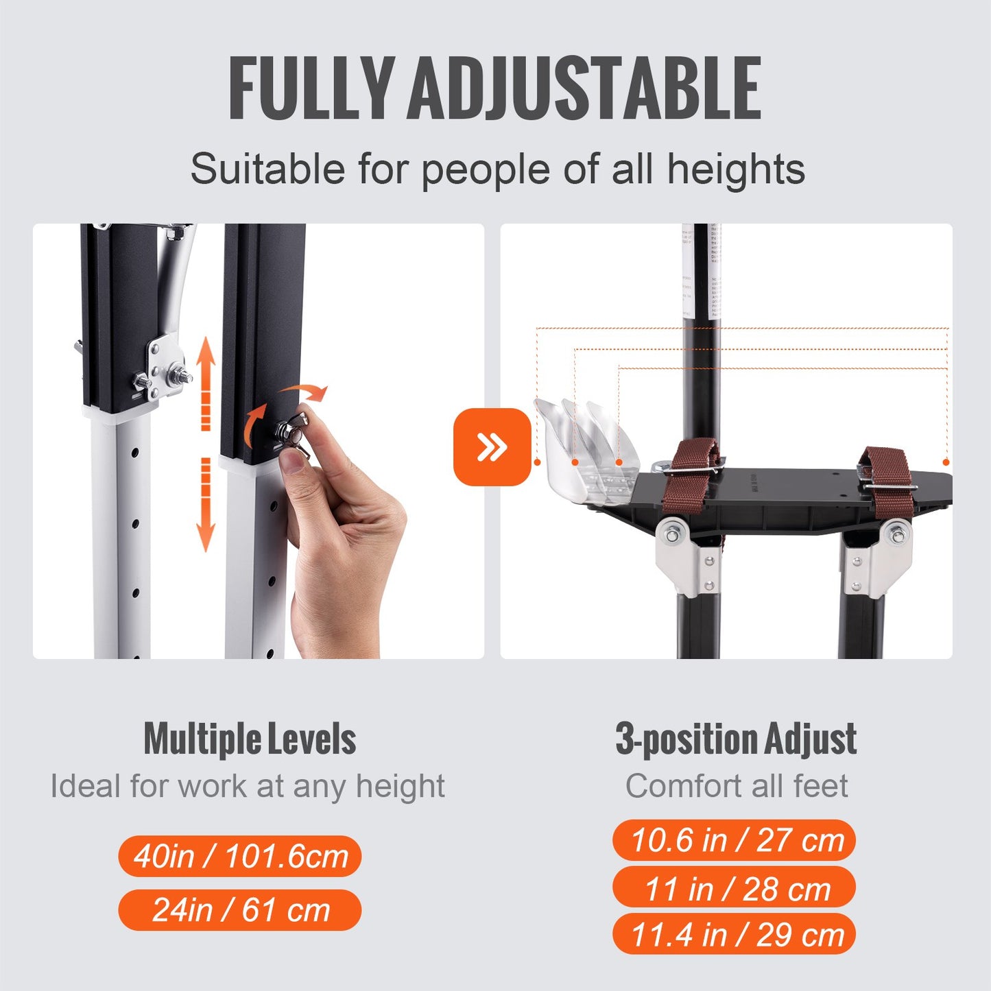 Gipsstyltor Aluminium Verktygsstyltor 61 cm-102 cm Justerbar Målning Svart