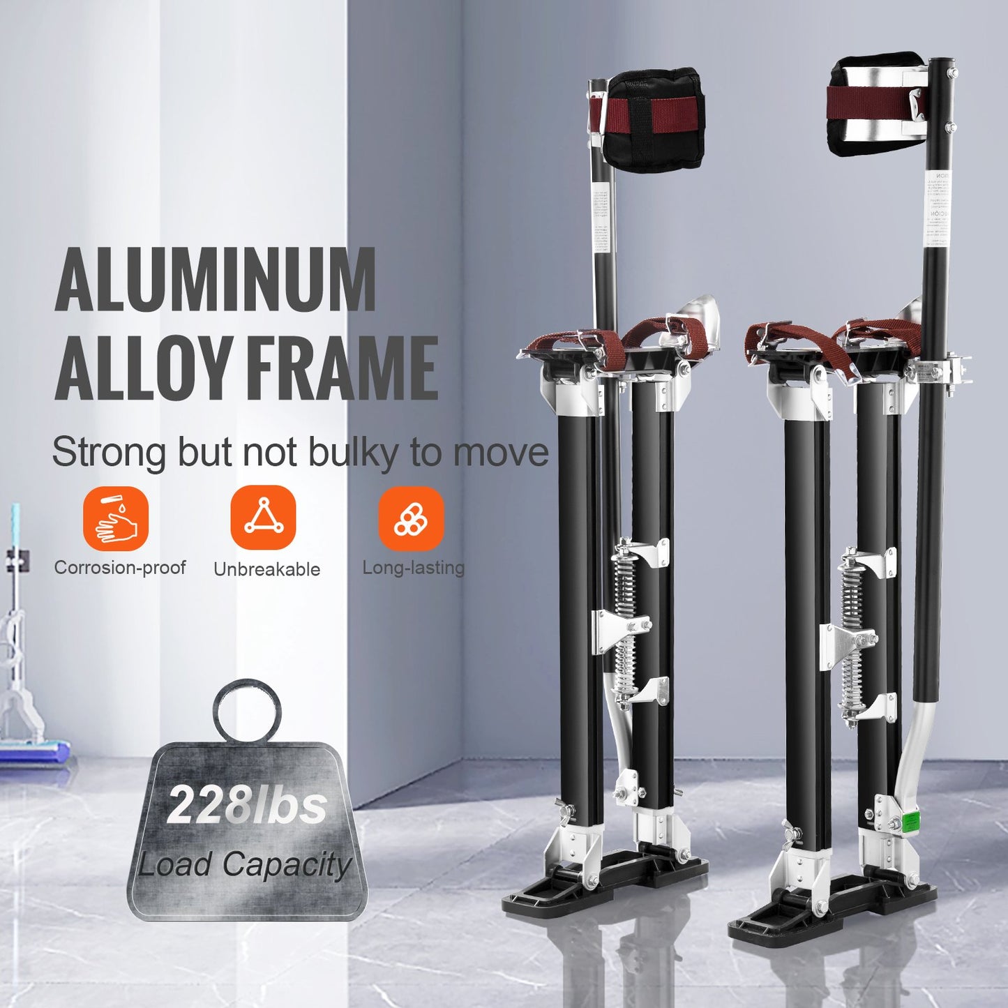Gipsstyltor Aluminium Verktygsstyltor 61 cm-102 cm Justerbar Målning Svart