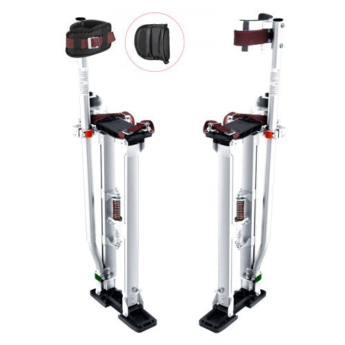 Gipsstöttor, 61 cm-102 cm justerbara verktygsstöttor i aluminium med skyddande knäskydd, slitstarka och halkfria arbetsstöttor för gipsskivor, gång, tejpning, silver