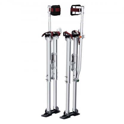 Gipsstöttor, 91,4 cm-127 cm justerbara verktygsstöttor i aluminium med skyddande knäskydd, slitstarka och halkfria arbetsstöttor för gipsskivor, gång, tejpning, silver