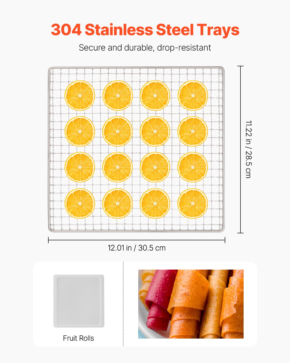 Livsmedelstorkmaskin, 10 rostfria stålbrickor, 1000W elektrisk livsmedelstork med justerbar temperatur och 24-timmars timer, frystork för jerky, kött, frukt, grönsaker, örter, hundgodis
