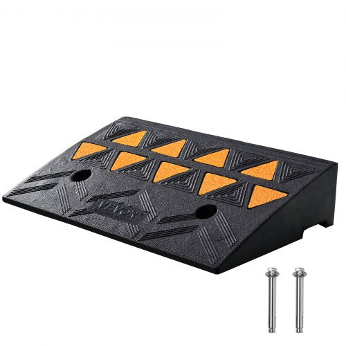 Gummikantramp 10,6 cm hög trottoarkantramp, 28,5 cm bredd och 46,5 cm längd, uppfartsramp för trottoarkanter, 15 ton kraftig gummiramp för gaffeltruckar, lastbilar, bussar, bilar, rullstolar, cyklar